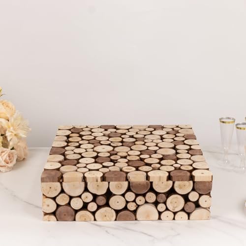 Efavormart Natural Wooden Cake Stand 18x18