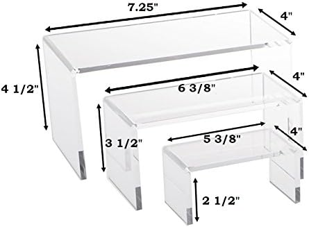 6 Piece Clear Acrylic Jewelry Display Riser Set