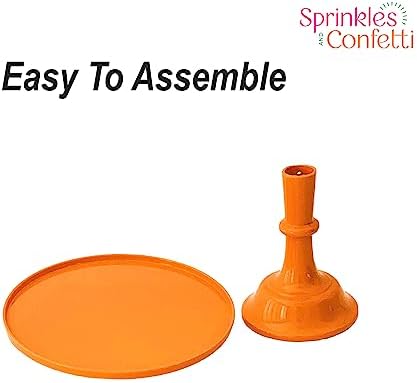 Sprinkles Confetti 11 Inch Peach Orange Cake Stand