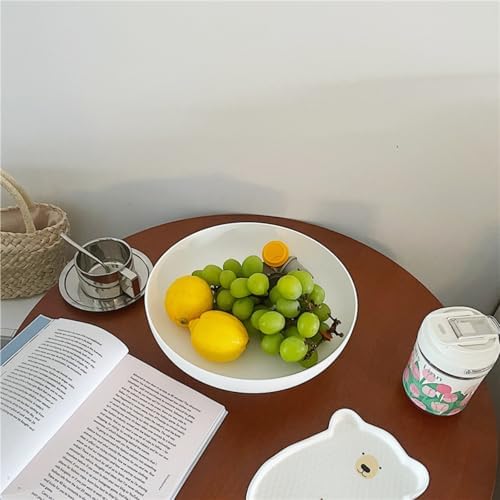 1024 Inches White Plastic Fruit Bowl with Drainage Holes