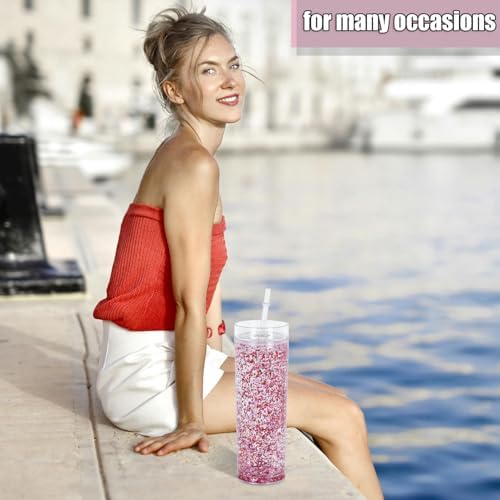 16 Oz Acrylic Snowglobe Tumbler 8 Pack Set