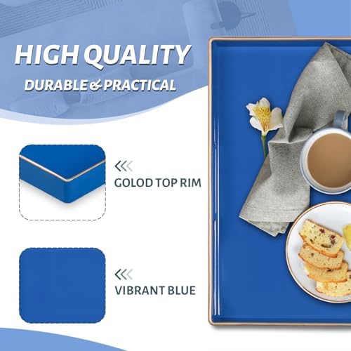 MAONAME Decorative Tray Royal Blue with Handles