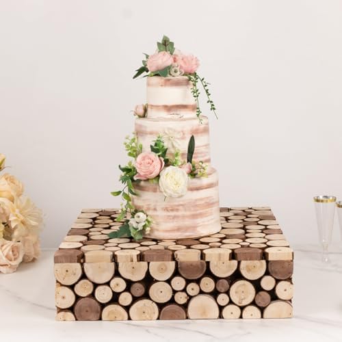 Efavormart Natural Wooden Cake Stand 18x18