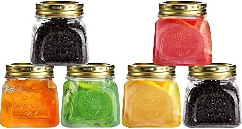 Cedilis 12 Pack 10OZ Airtight Mason Jars with Gold Lids