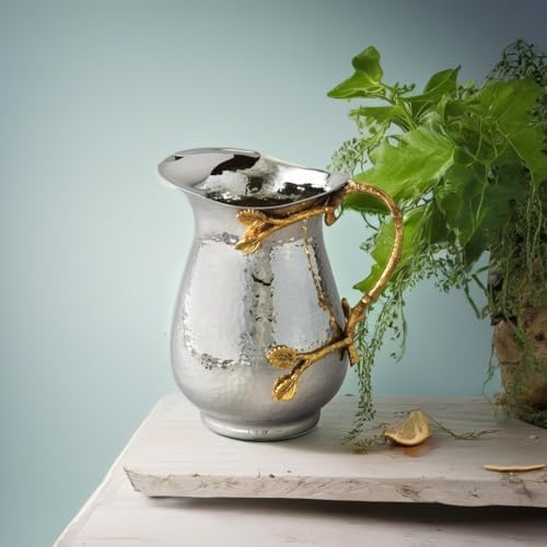 Golden Vine Stainless Steel Pitcher in Silver and Gold