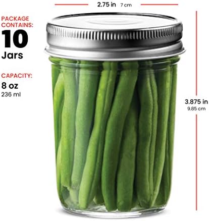 Paksh Novelty Food Storage Container Glass Jars with Airtight Lids 10 Pack