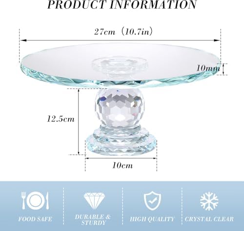 Uten Crystal Glass Cake Stand 11 Inch Elegant Display