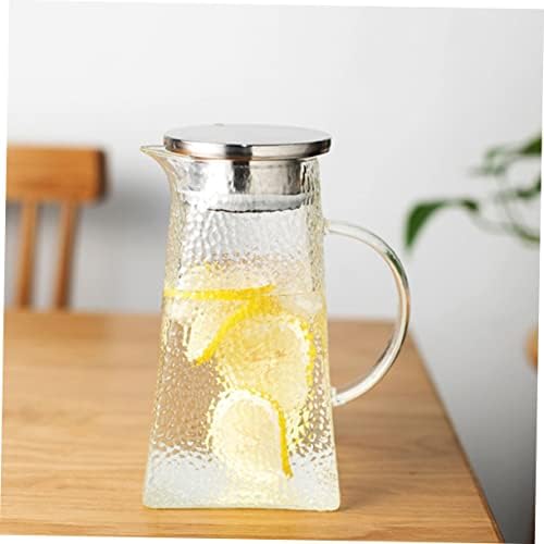 STOBAZA Glass Beverage Pitcher with Hammer Pattern