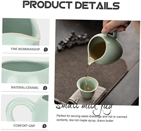 STOBAZA Ceramic Pitcher with Handle for Coffee and Syrup