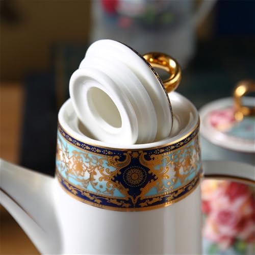 Pink Ceramic Teapot with Lid 650ML Water Pitcher Set
