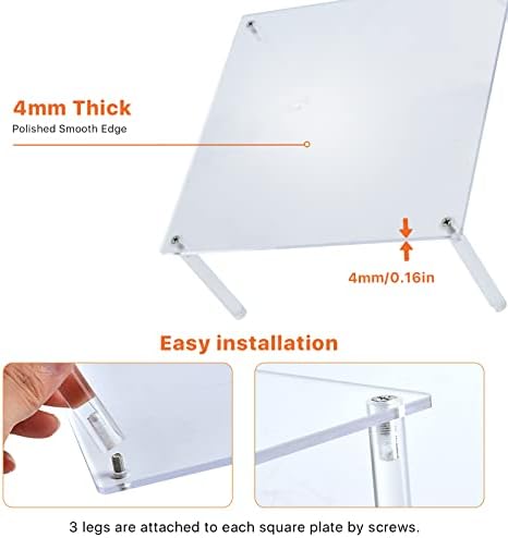3 Pcs Square Acrylic Cake Stands Set