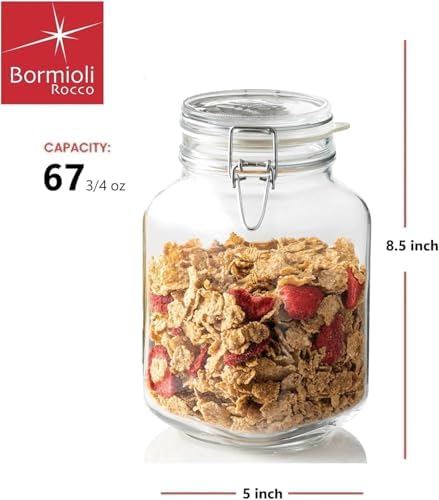Bormioli Rocco 2 Liter Clear Canning Jars 2 Pack