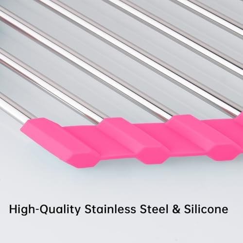 Tomorotec Triangle Roll-Up Dish Drying Rack - Small Foldable Stainless Steel