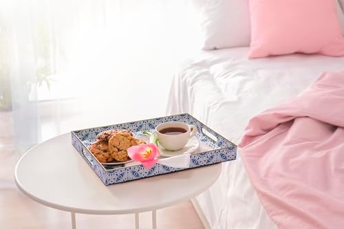 Evil Eye Rectangular Serving Tray with Handles