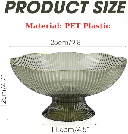 Marsrut Clear Plastic Fruit Bowl with Drainage