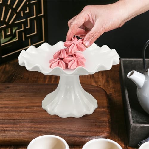 White Ceramic Cake Stand - 55 Inch Elegant Serving Display