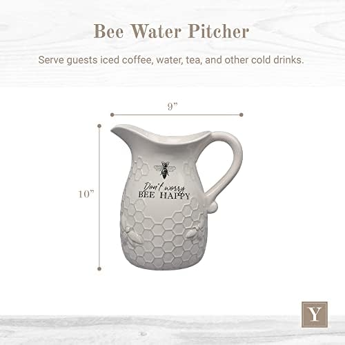 Youngs Inc Ceramic Water Pitcher - 9x9x10 Serving Jug