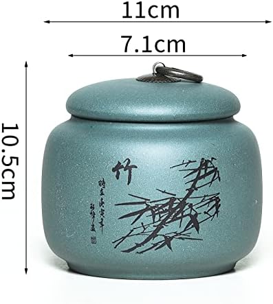 Yixing Clay Jar 175 Oz Bamboo Tea Storage Canister