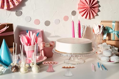 3 Decorative Mini Cake Stands - Baby Pink Durable Elegant