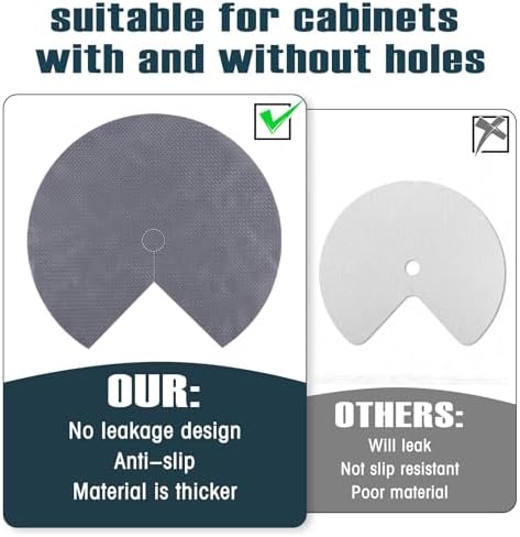2 Pcs Lazy Susan Shelf Liner Gray Non Slip Kitchen Liner