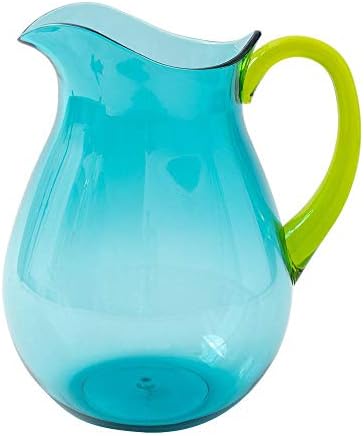 Caspari Acrylic Pitcher Turquoise Green Handle