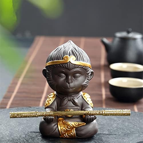 Monkey King Purple Clay Tea Set with Golden Cudgel Tea Pet