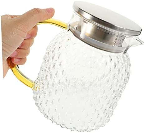 1000ml Glass Cold Water Bottle with Leakproof Lid