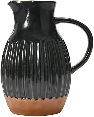 Creative Co Op Stoneware Reactive Glaze Pitcher 7 Inch Black
