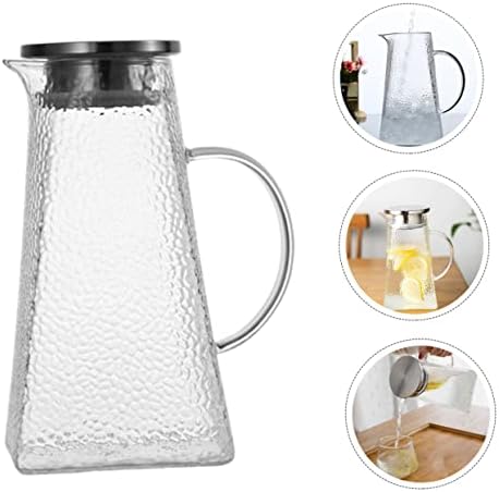 STOBAZA Glass Beverage Pitcher with Hammer Pattern