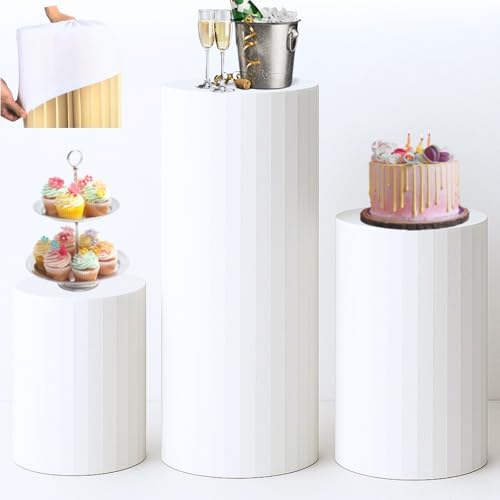3PCS Sturdy Cardboard Cake Stands for Party and Wedding