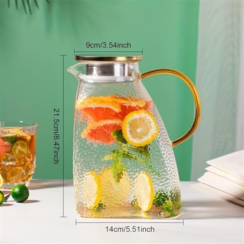 Cold Kettle 18L Glass Pitcher With Lid Spray Nozzle Handle Refrigerator Use