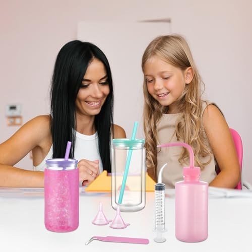 Sibosen 10 Pcs Snow Globe Tumbler Kit with Lid and Straw