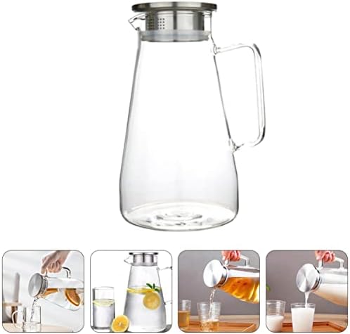 STOBAZA 1800ML Glass Water Pitcher with Lid