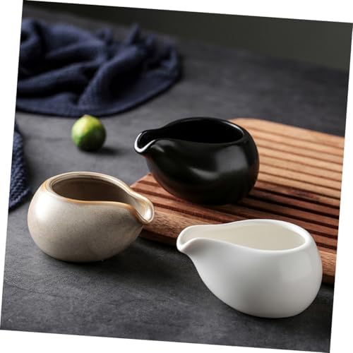 STOBAZA 2pcs Ceramic Milk Jars for Coffee Creamers and Syrup
