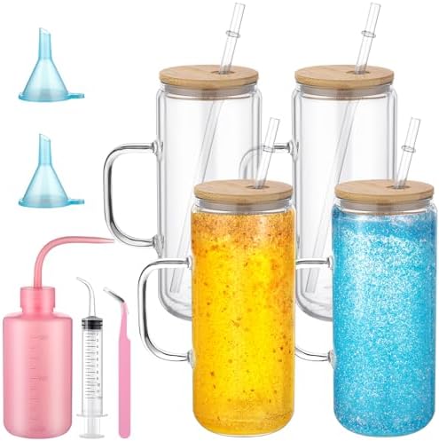Skylety 9 Piece Snow Globe Tumbler Kit with Lid and Straw