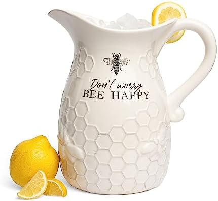 Youngs Inc Ceramic Water Pitcher - 9x9x10 Serving Jug