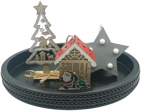 Carah Cossh Oval Wooden Serving Tray Black