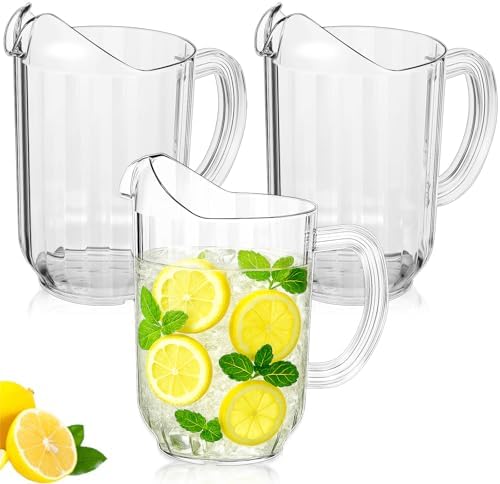 Tessco for You 3 Pc 60 Ounce Clear Plastic Pitchers
