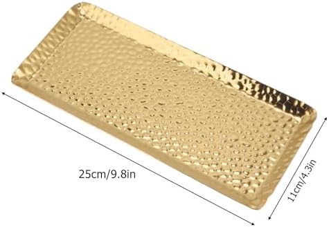 Stainless Steel Serving Tray with Hammered Design