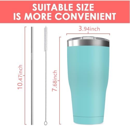 8 Pack 30oz Reusable Stainless Steel Tumblers with Lid