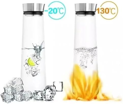 Glass Water Pitcher With Lid for Hot and Cold Drinks