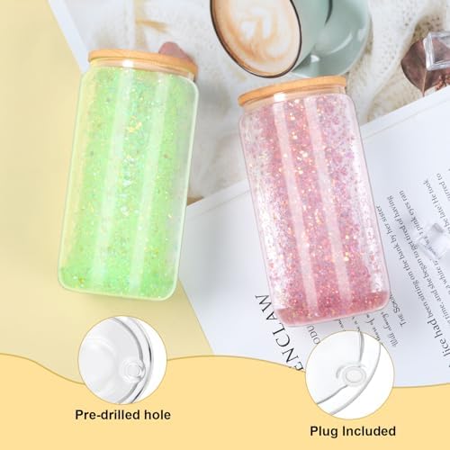 16 Oz Snow Globe Tumbler 8 Pack Sublimation Glass Cup DIY