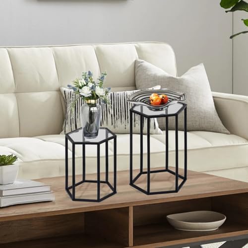 5PCS Hexagon Black Metal Cake Stand for Party Decorations