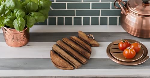 ETROVES Fish Shape Wooden Trivet 10 Inch Brown