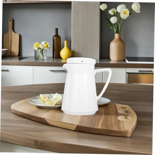 Large Capacity Ceramic Cold Water Pitcher with Elegant Lid