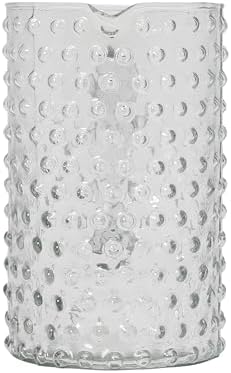 Creative Co Op Hand Blown Glass Hobnail Pitcher Clear