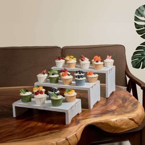DAOYOUSKY 3 Tier Wooden Cupcake Stand Set for 24 Cupcakes