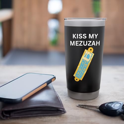 Kiss My Mezuzah Funny Jewish Saying Insulated Tumbler