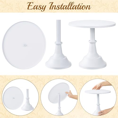 HBlife 3-Piece White Cake Stand Set 8 10 12 Inch Plates