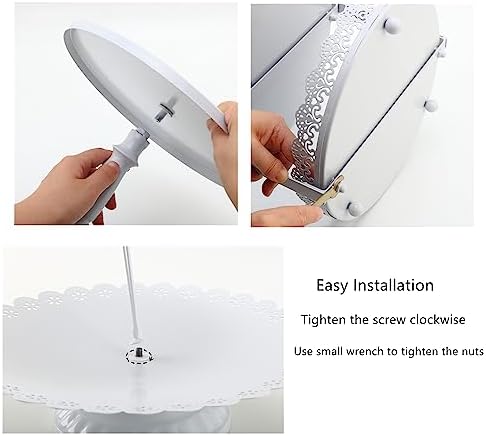 6 Pcs White Cake Stands Set for Parties and Celebrations